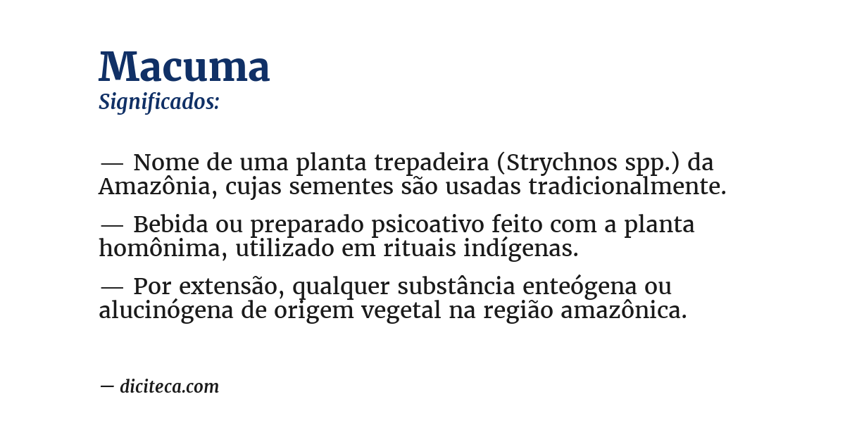 Significado de macuma