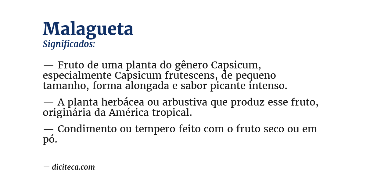 Significado de malagueta