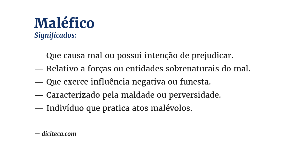 Significado de maléfico