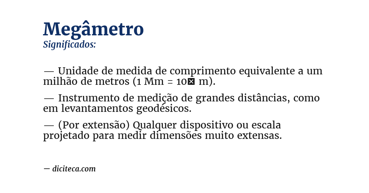 Significado de megâmetro