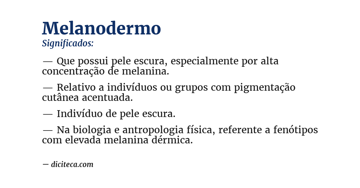 Significado de melanodermo