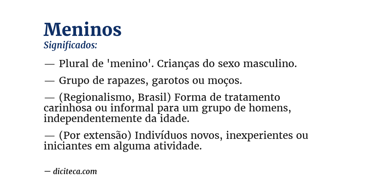 Significado de meninos