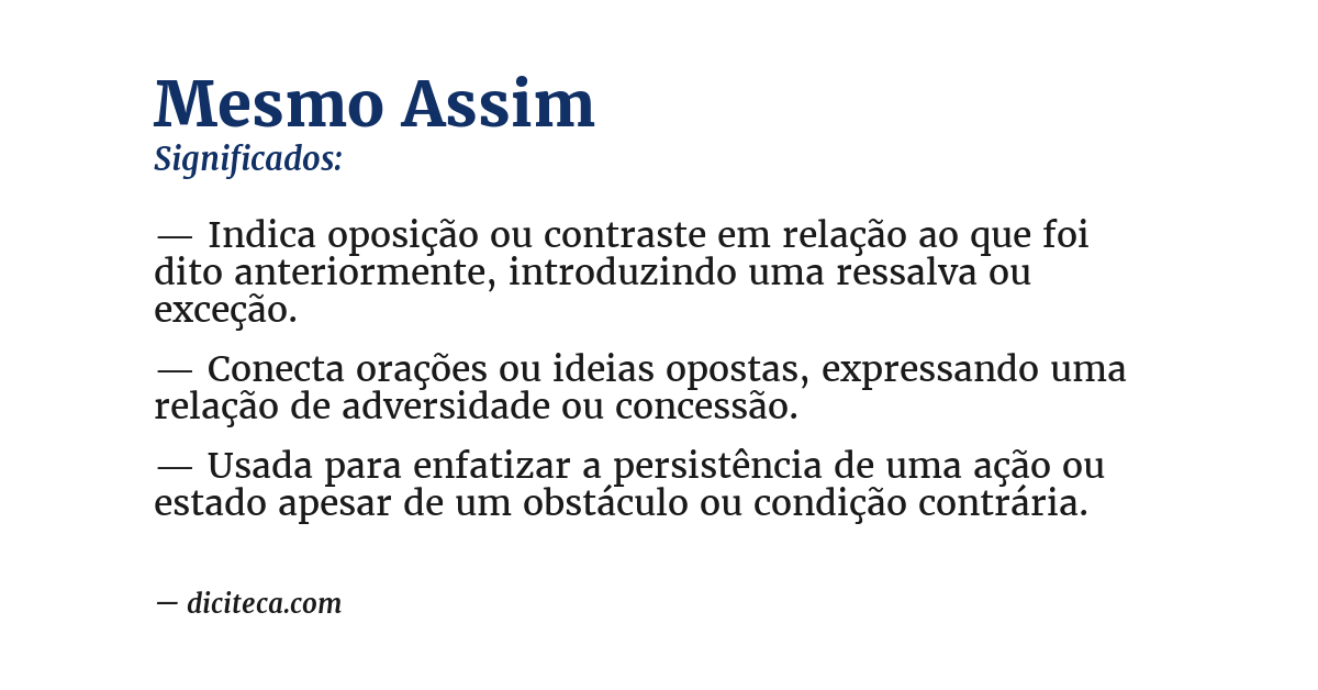 Significado de mesmo assim