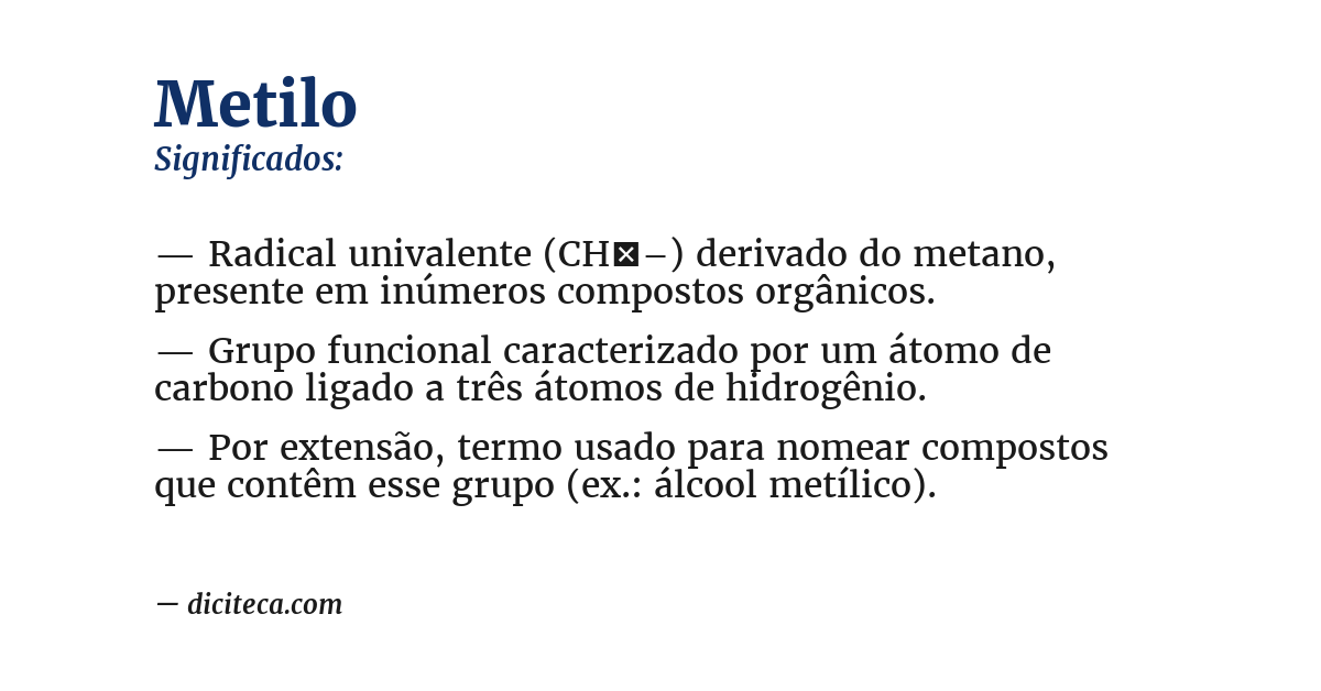 Significado de metilo