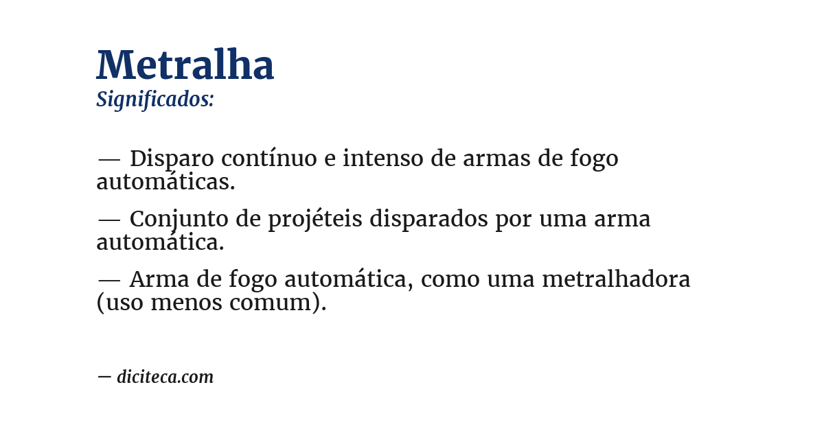 Significado de metralha