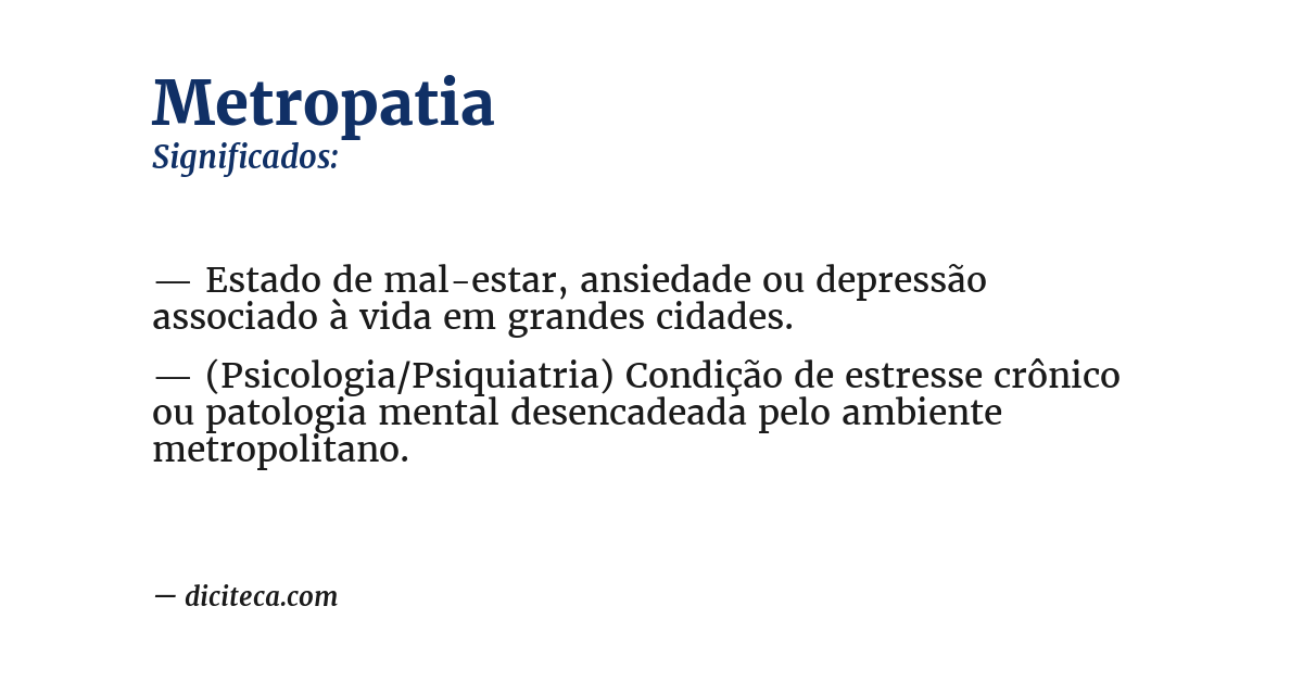 Significado de metropatia