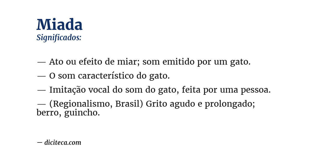Significado de miada