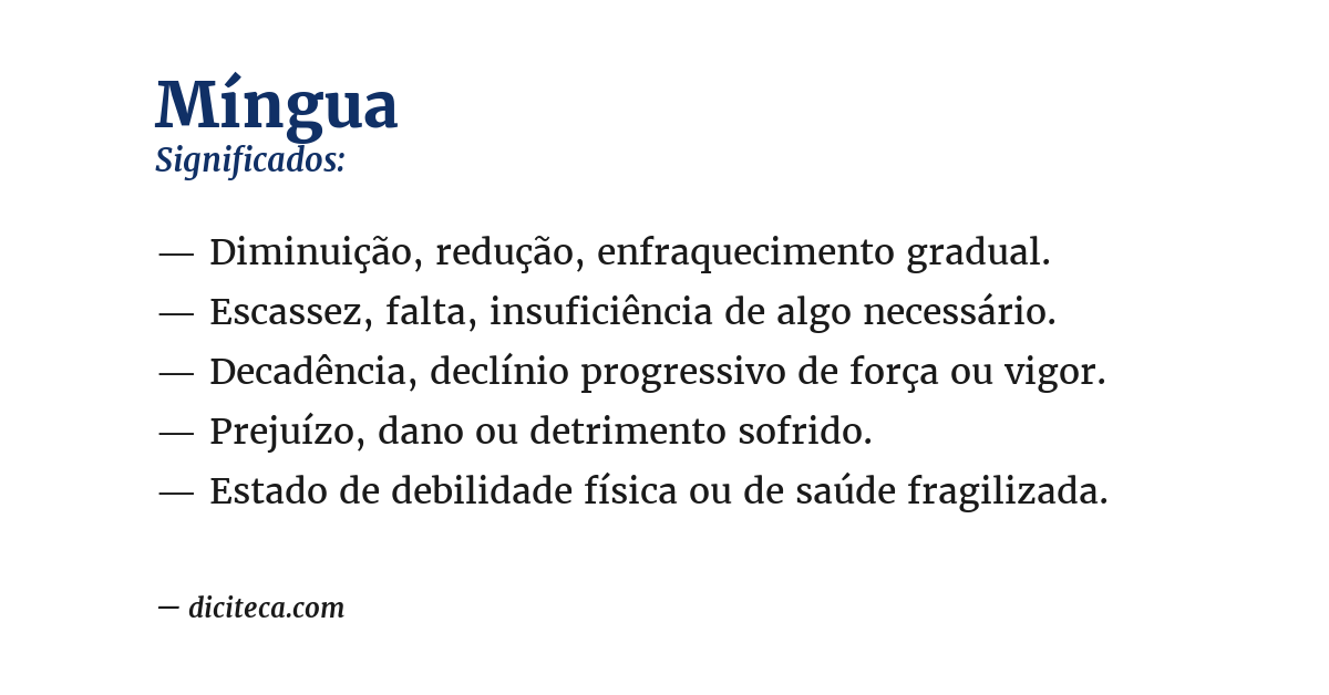 Significado de míngua