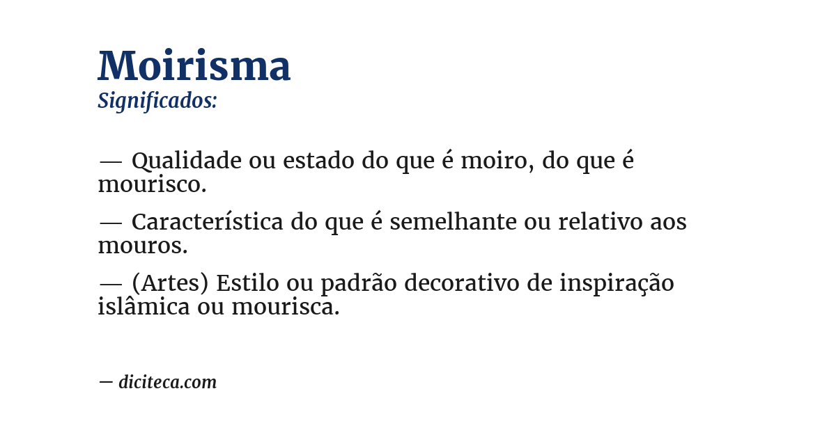 Significado de moirisma