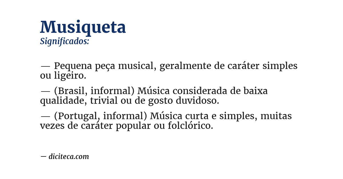 Significado de musiqueta