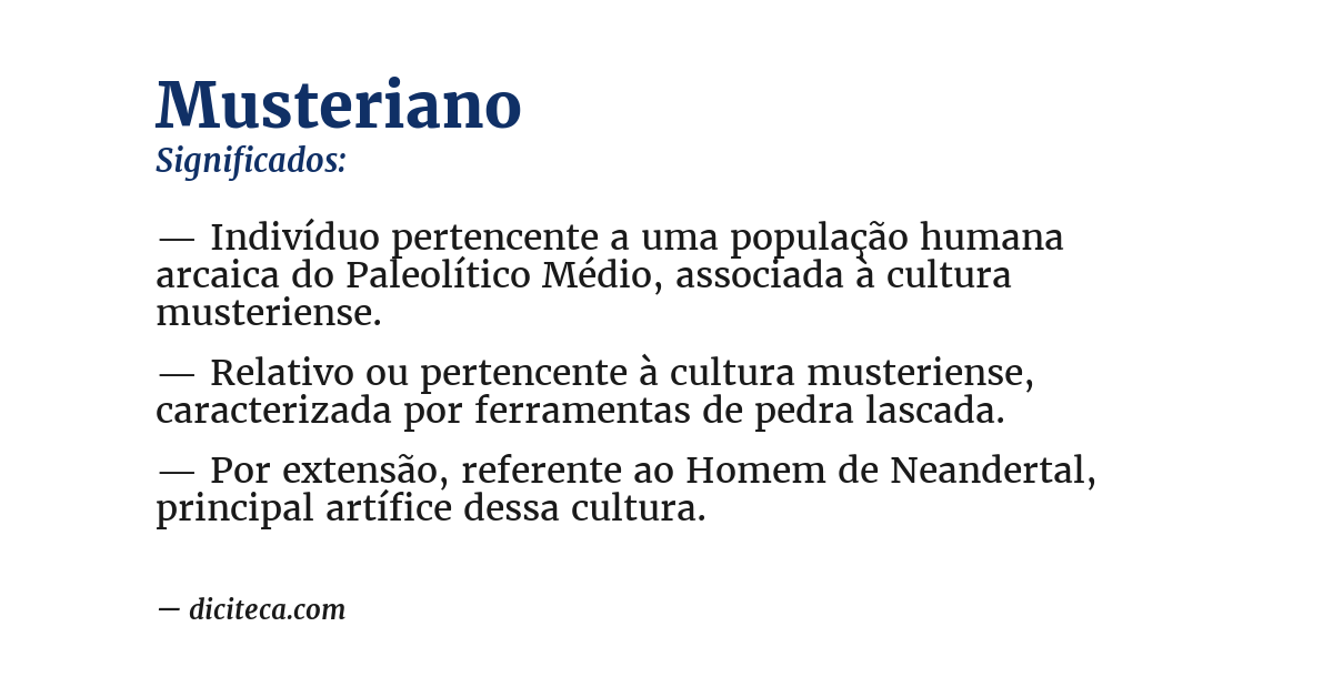 Significado de musteriano