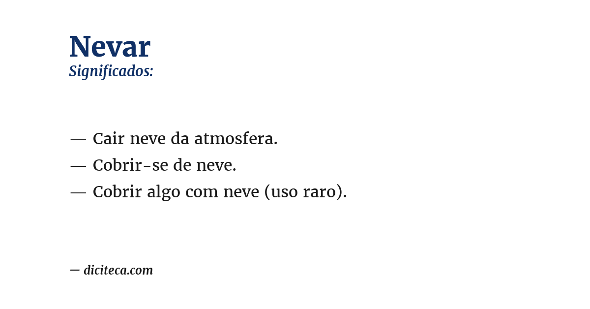 Significado de nevar