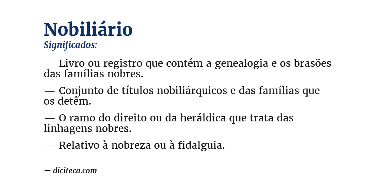 Significado de nobiliário