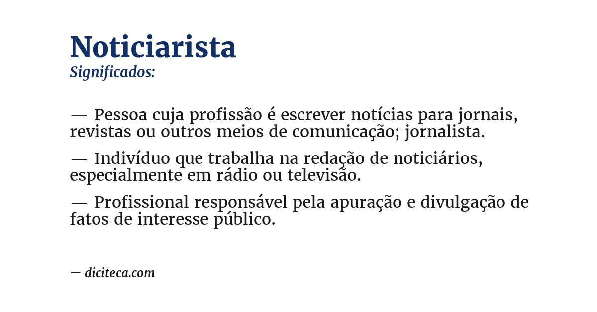 Significado de noticiarista