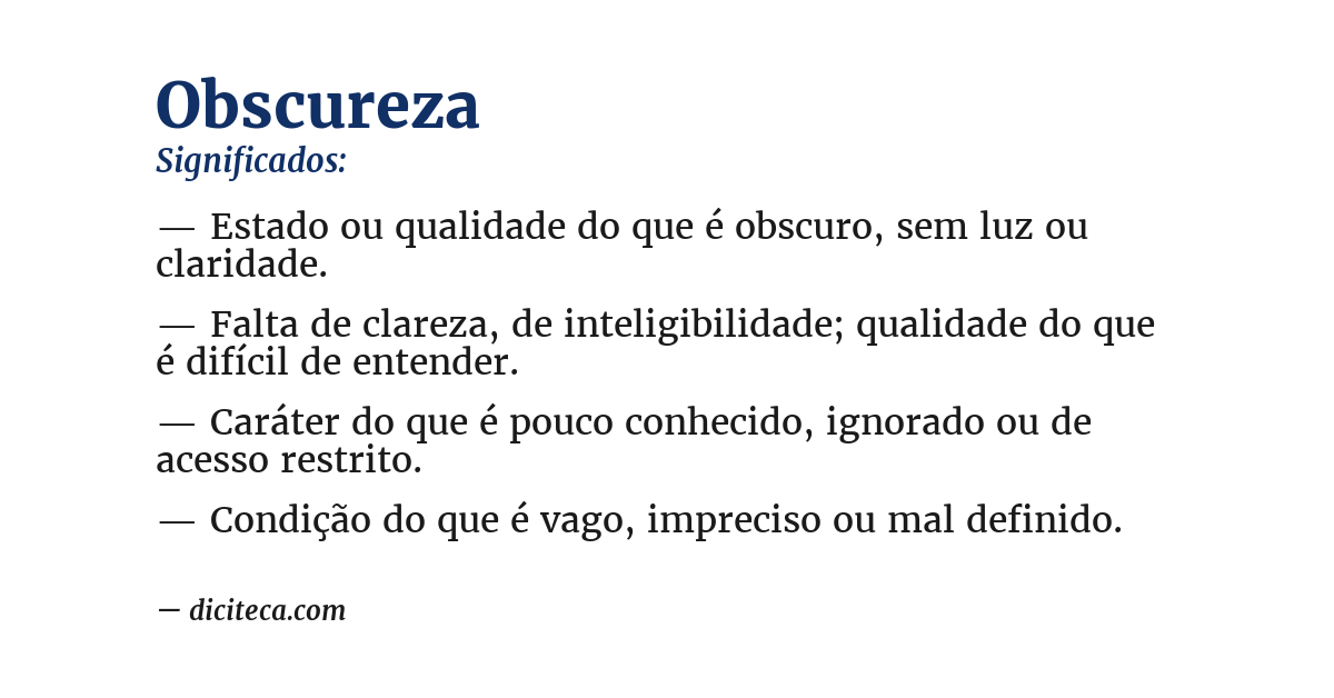 Significado de obscureza