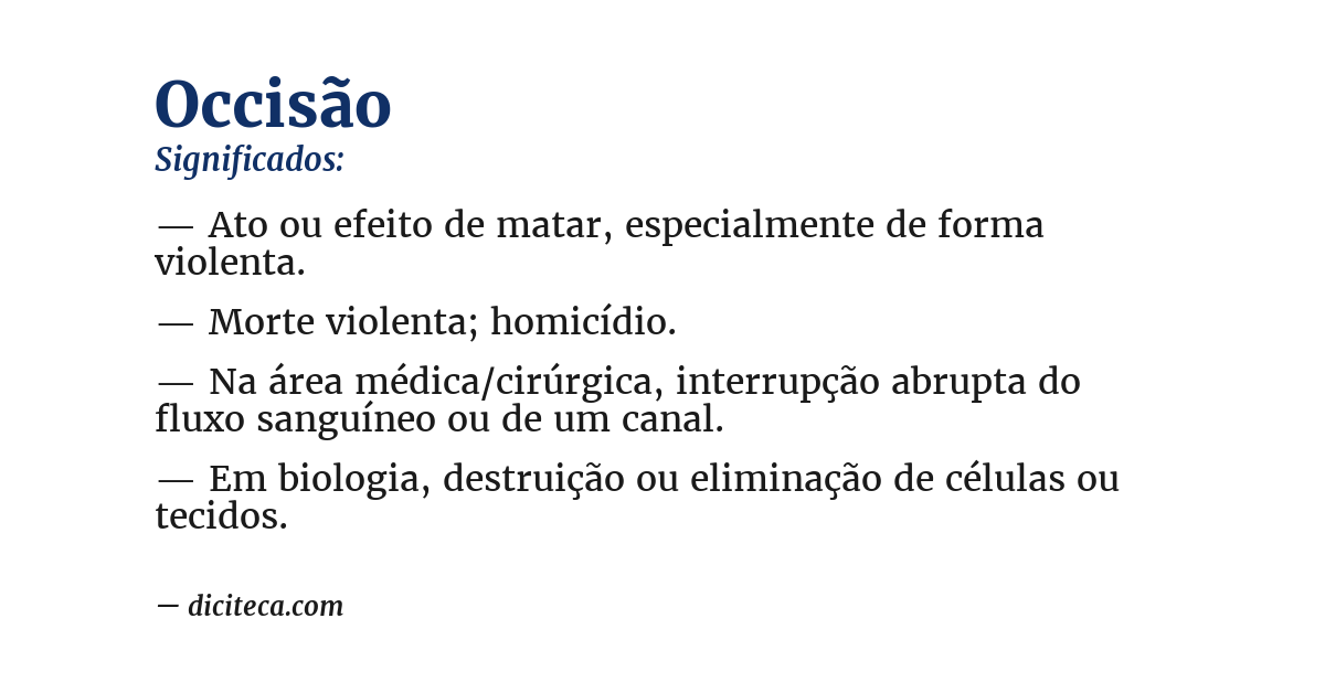 Significado de occisão