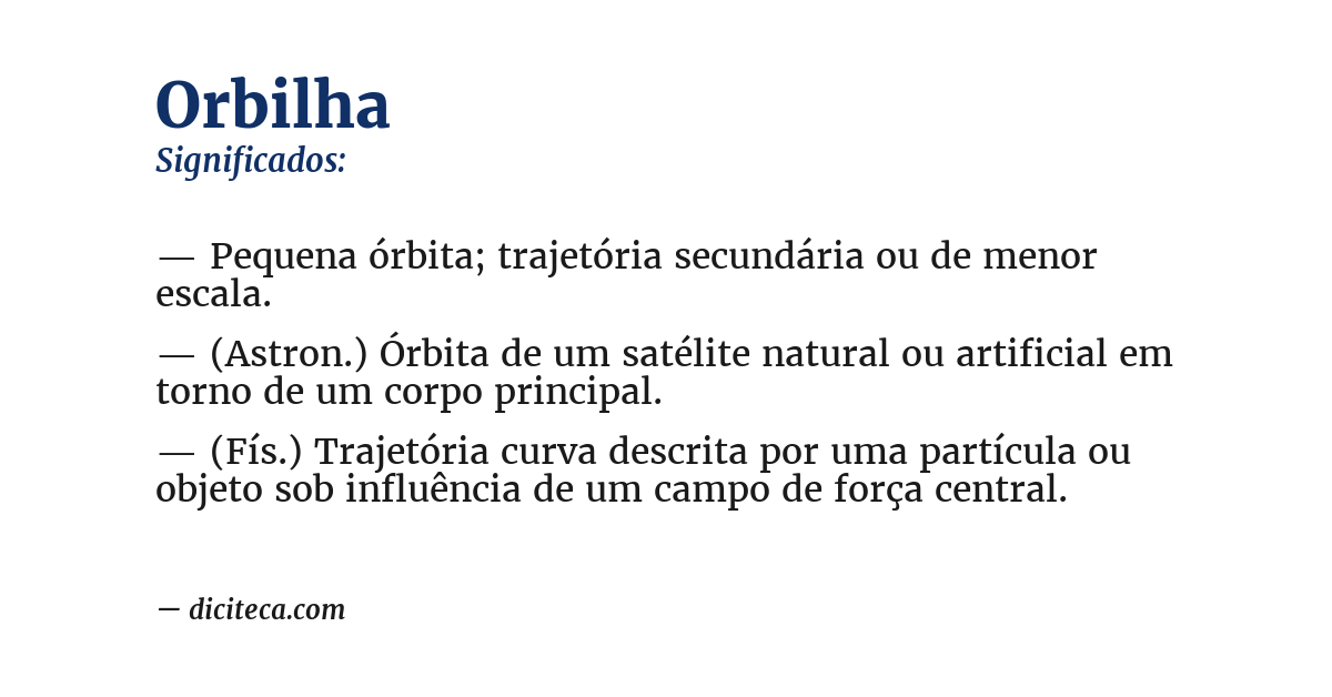 Significado de orbilha