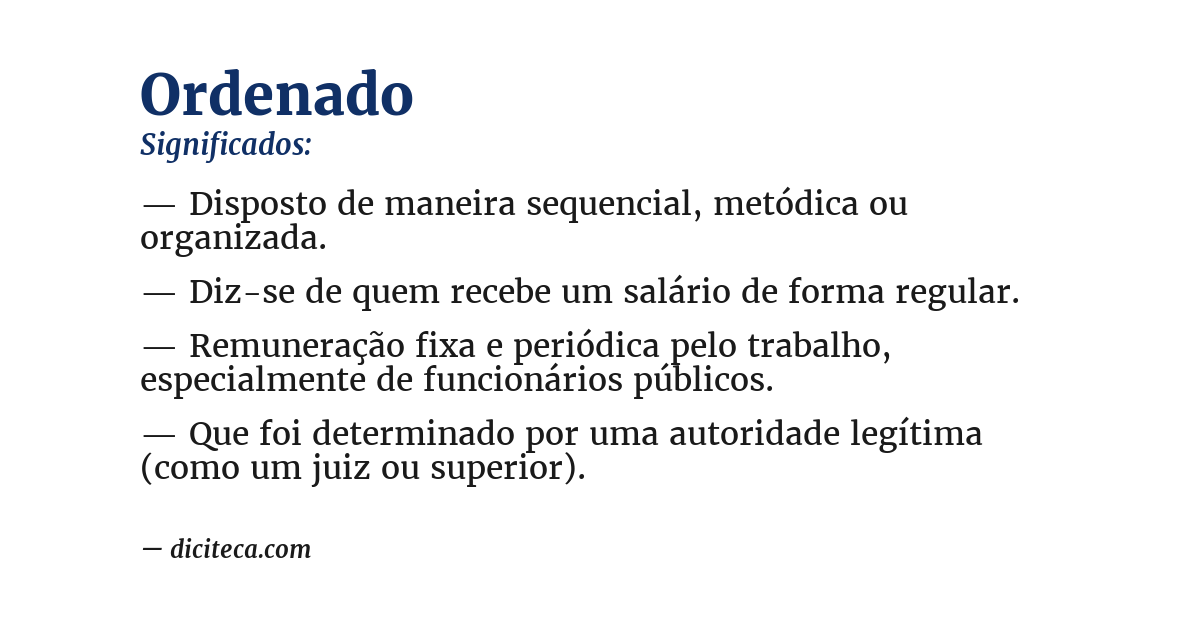 Significado de ordenado