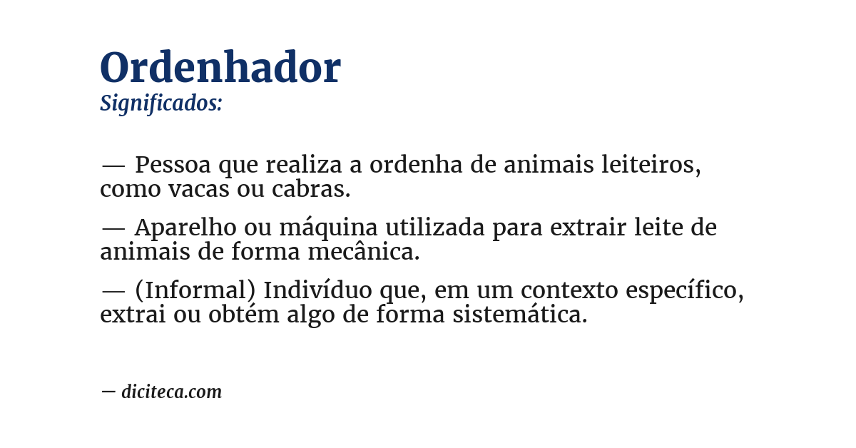 Significado de ordenhador
