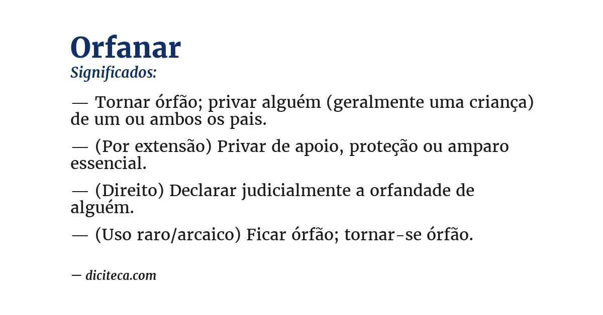 Significado de orfanar