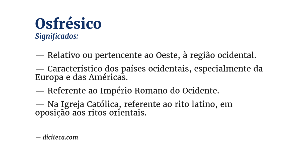 Significado de osfrésico
