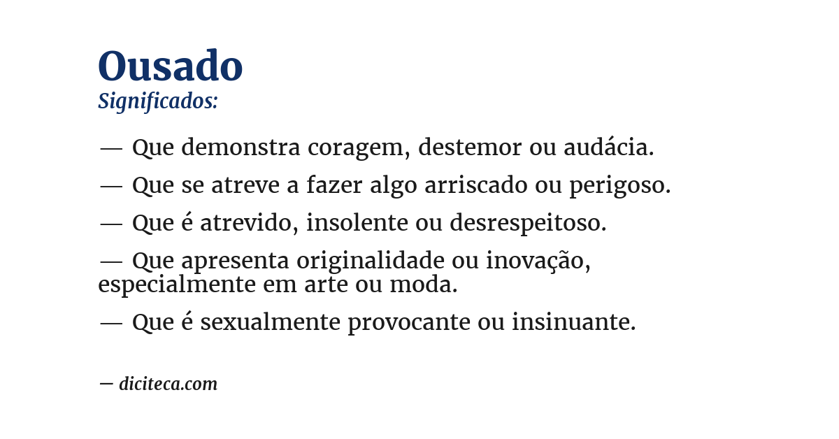 Significado de ousado