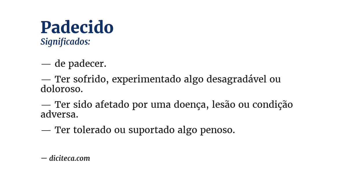 Significado de padecido