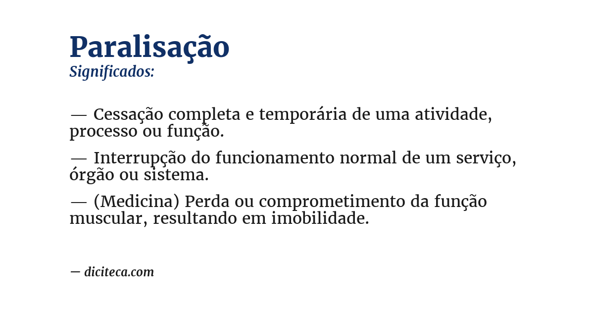Significado de paralisação