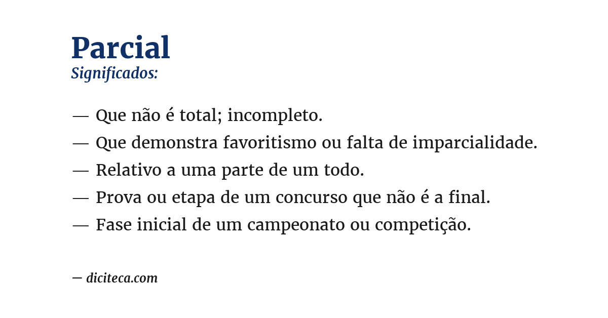 Significado de parcial