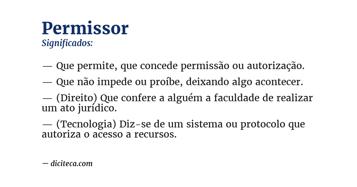 Significado de permissor