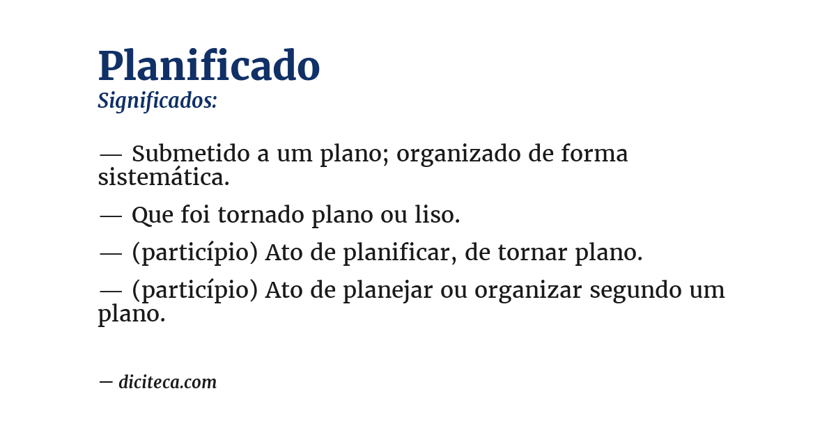Significado de planificado