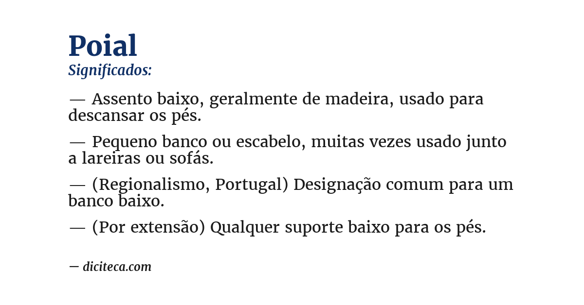 Significado de poial