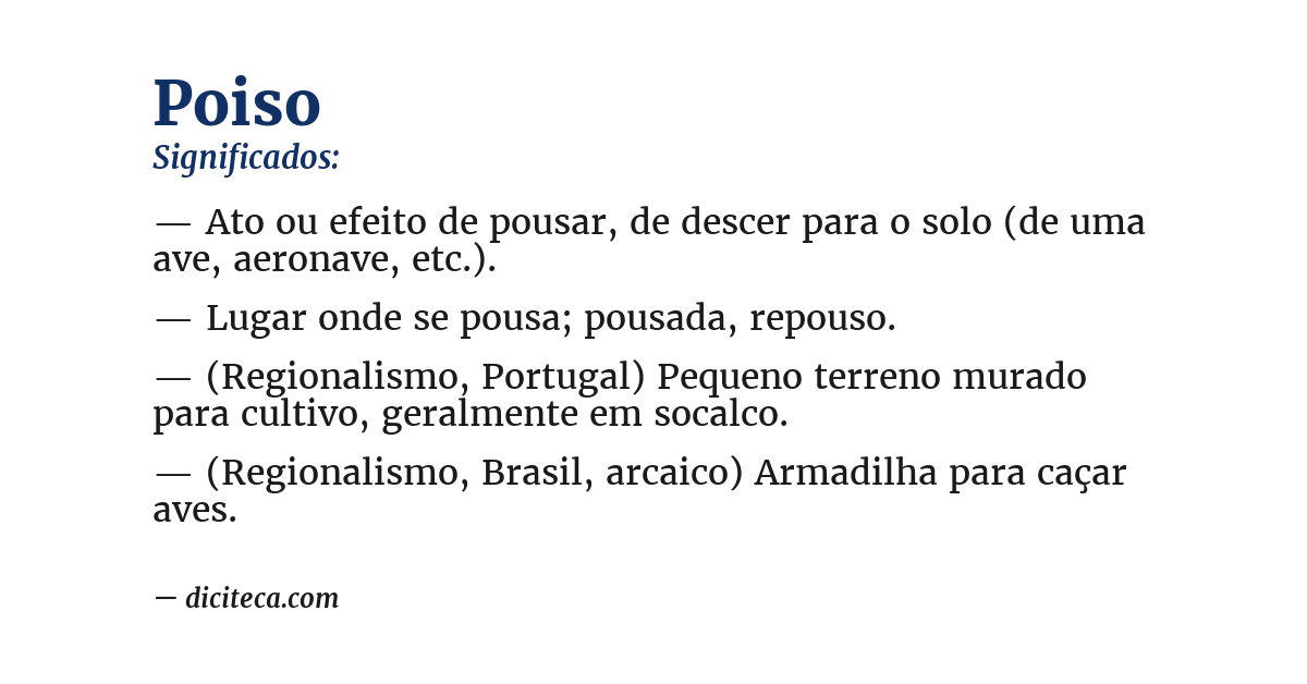 Significado de poiso