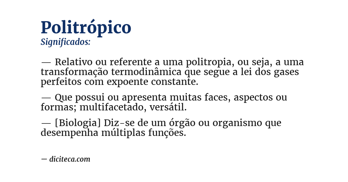 Significado de politrópico
