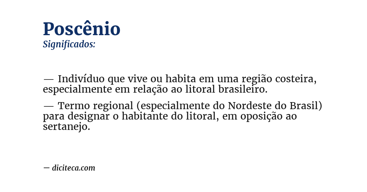 Significado de poscênio