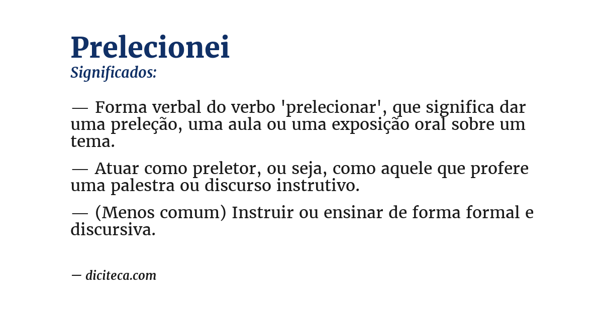 Significado de prelecionei