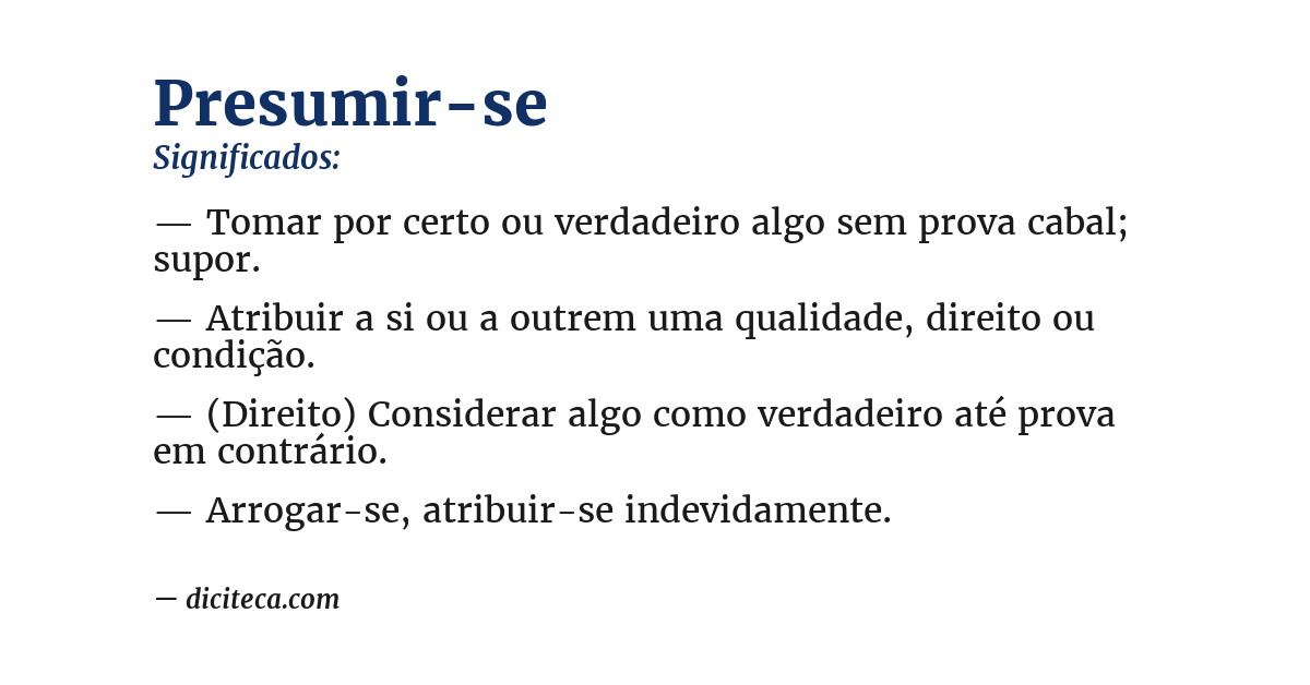 Significado de presumir-se