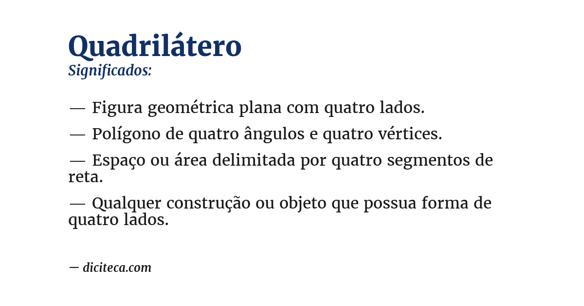 Significado de quadrilátero