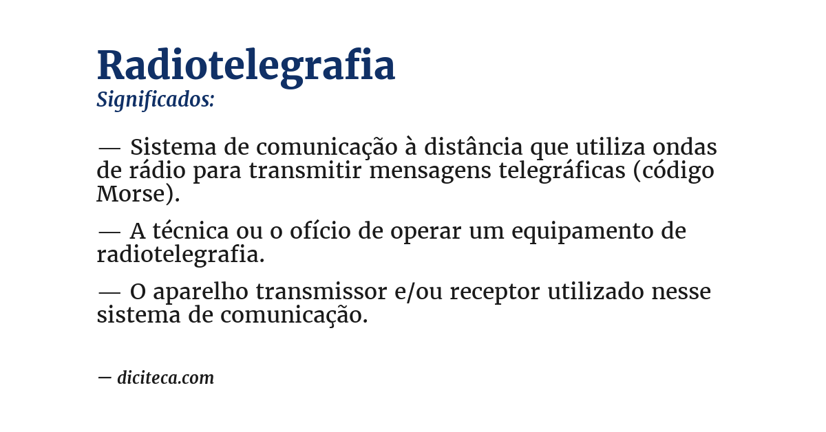 Significado de radiotelegrafia