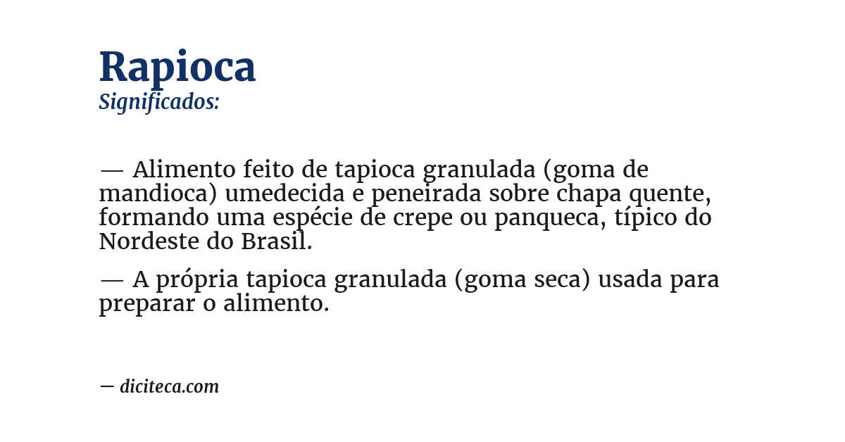 Significado de rapioca