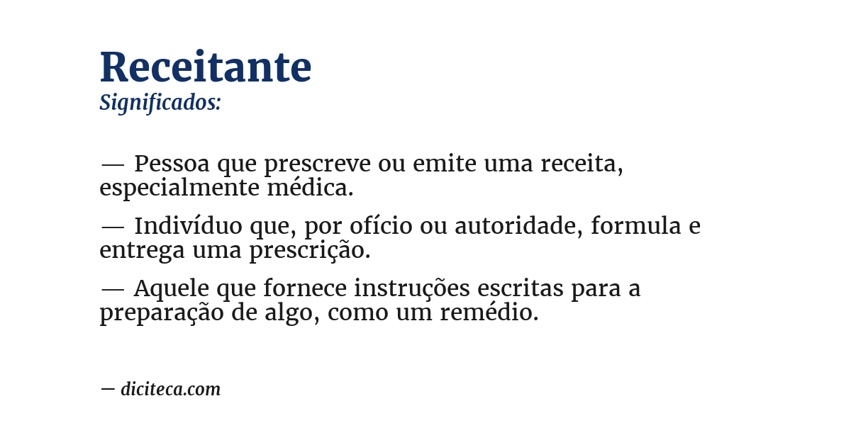 Significado de receitante