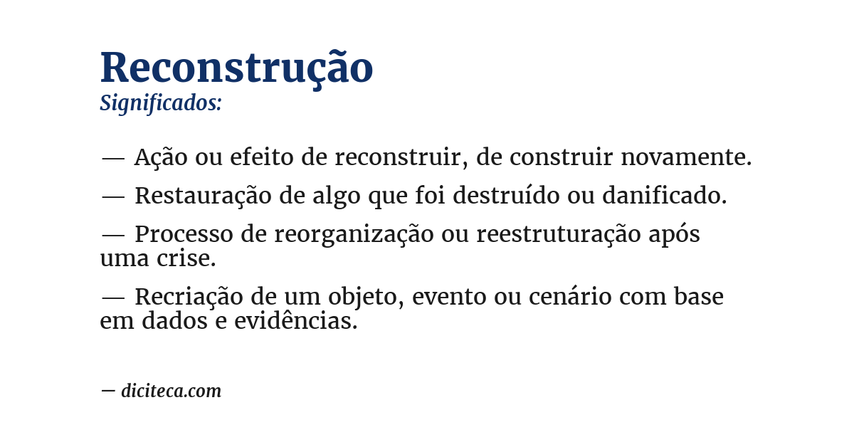 Significado de reconstrução