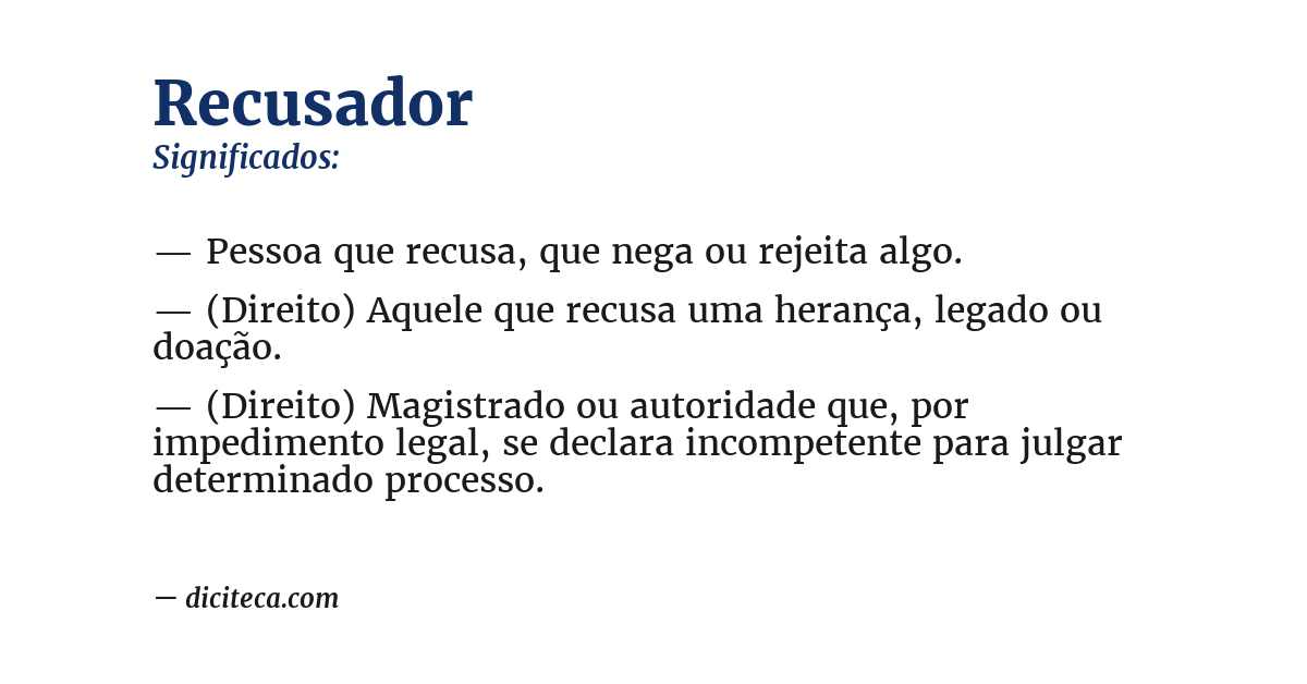 Significado de recusador