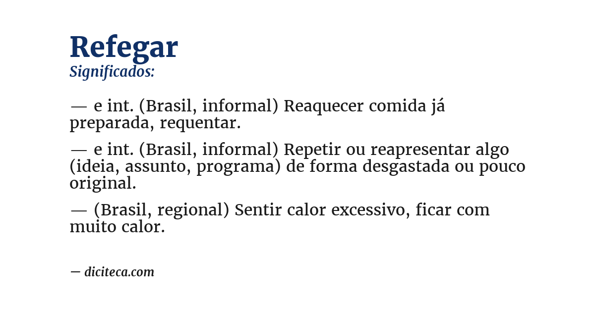 Significado de refegar