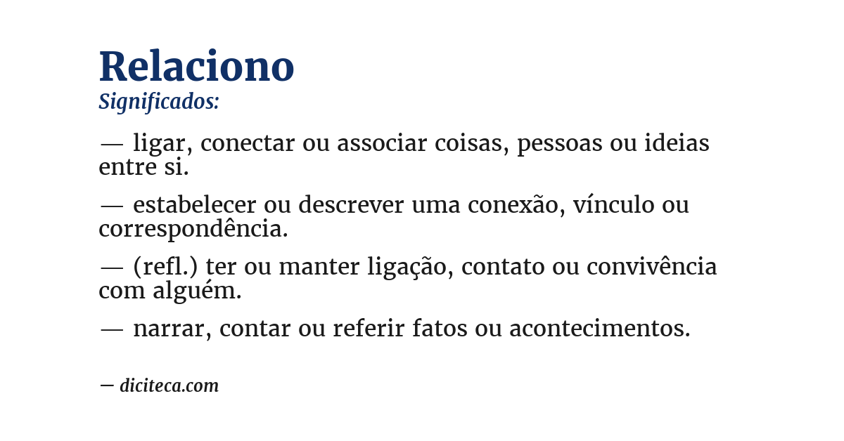 Significado de relaciono