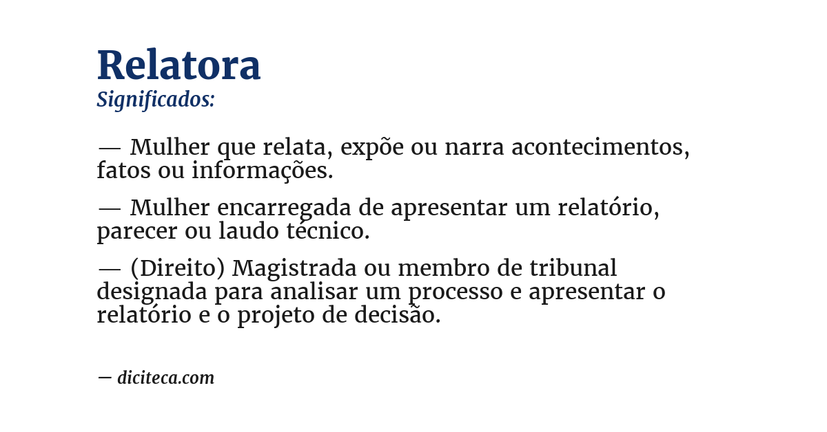 Significado de relatora