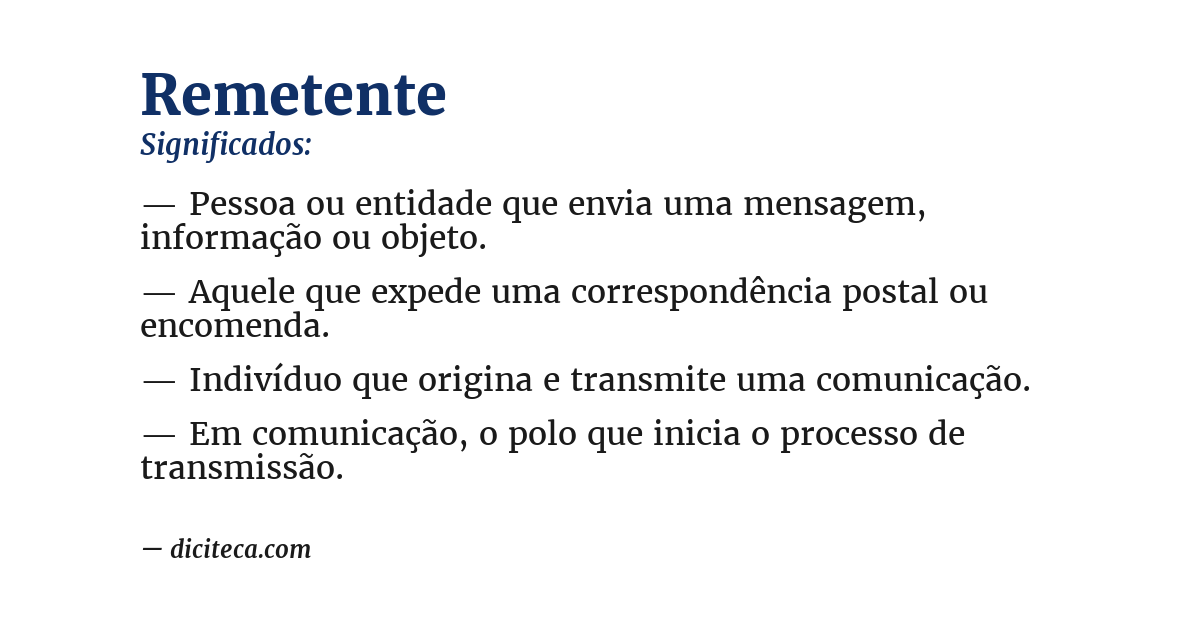 Significado de remetente