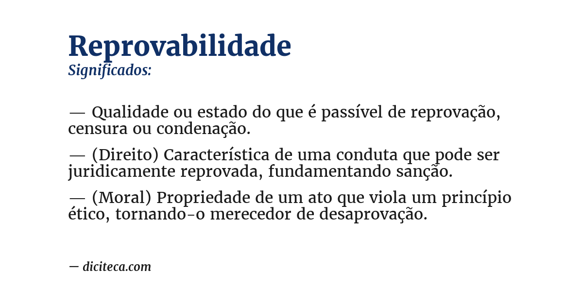 Significado de reprovabilidade