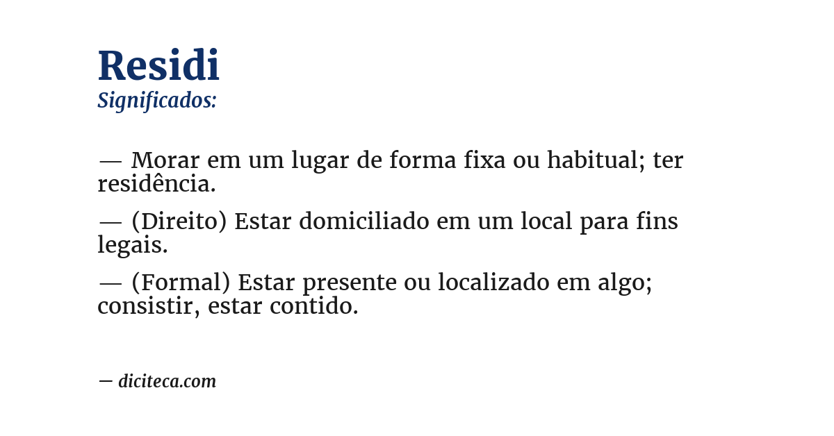 Significado de residi