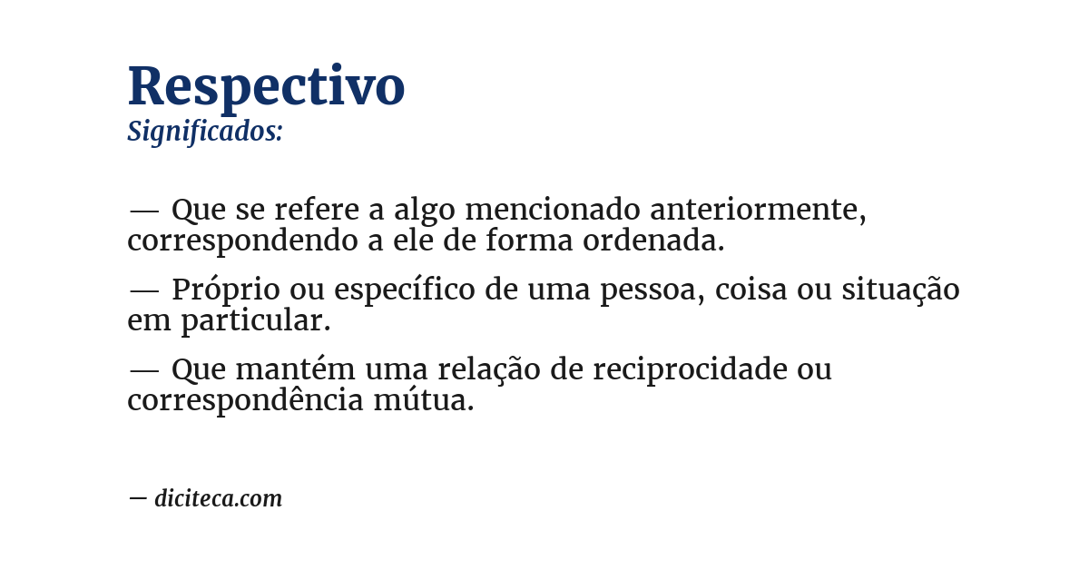 Significado de respectivo